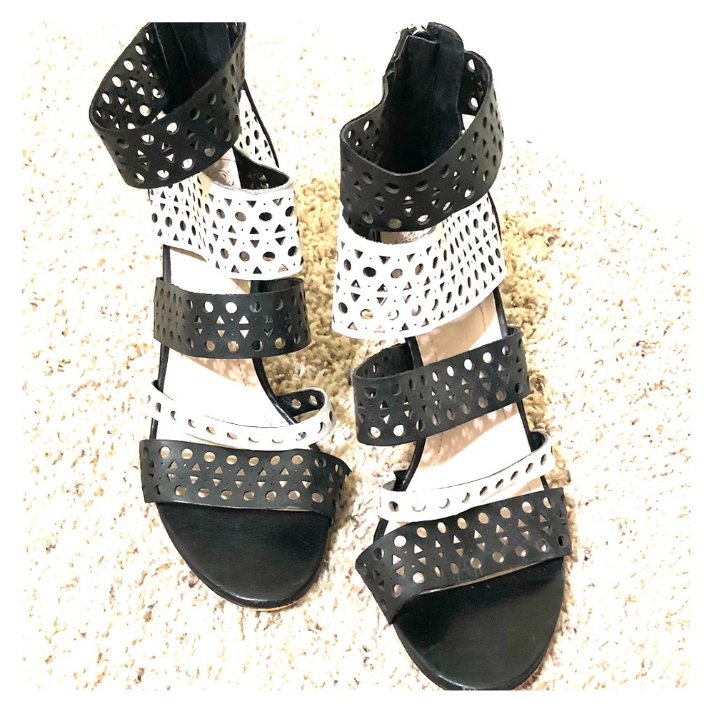Vince Camuto perforated leather strappy sandals